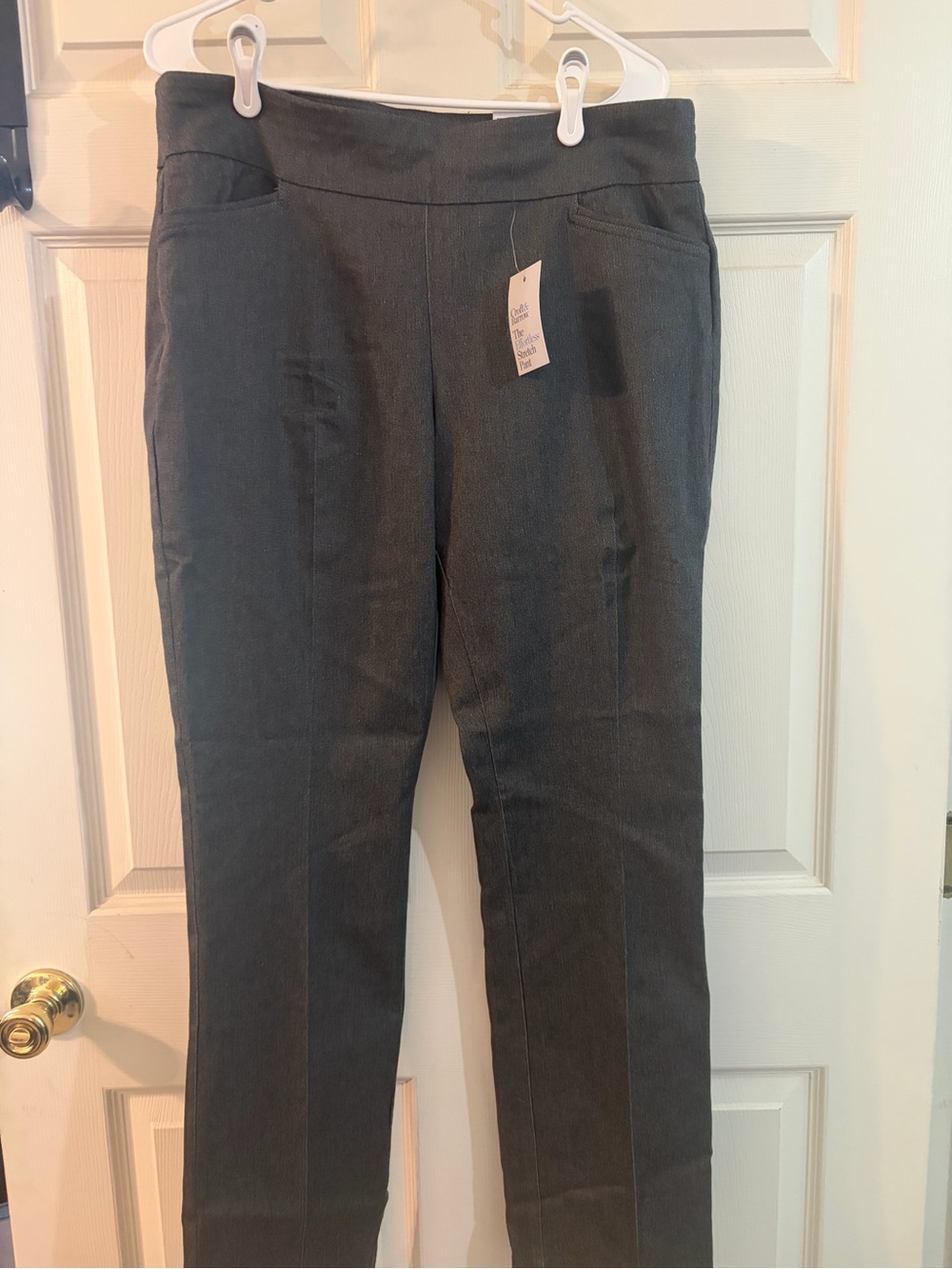 Tribal Pull-On Stretch Dress Pants Size 16 Charcoal Gray NWT